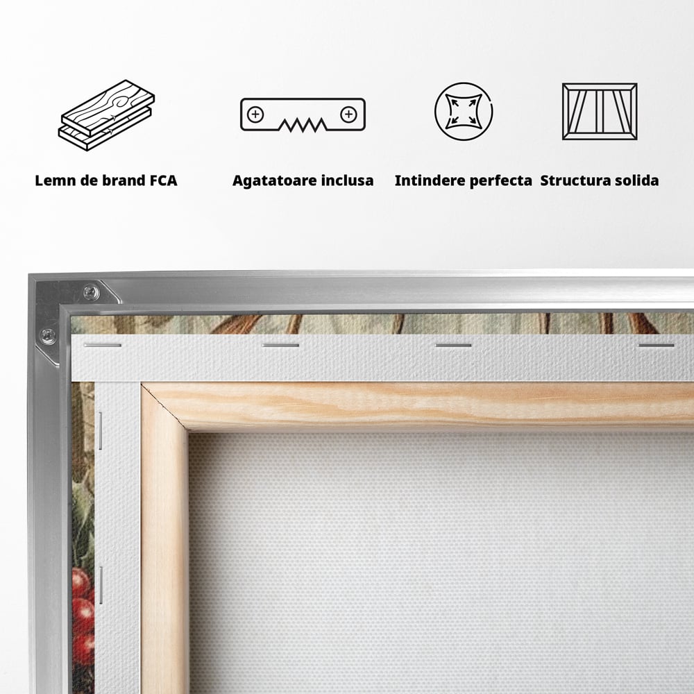 Tablou Canvas Premium LuxCanva® D1025, Cerbul din Padurea Magica ,Brazi, Cerb, Animal, Salbatic, Padure, Living Room, Culori vibrante