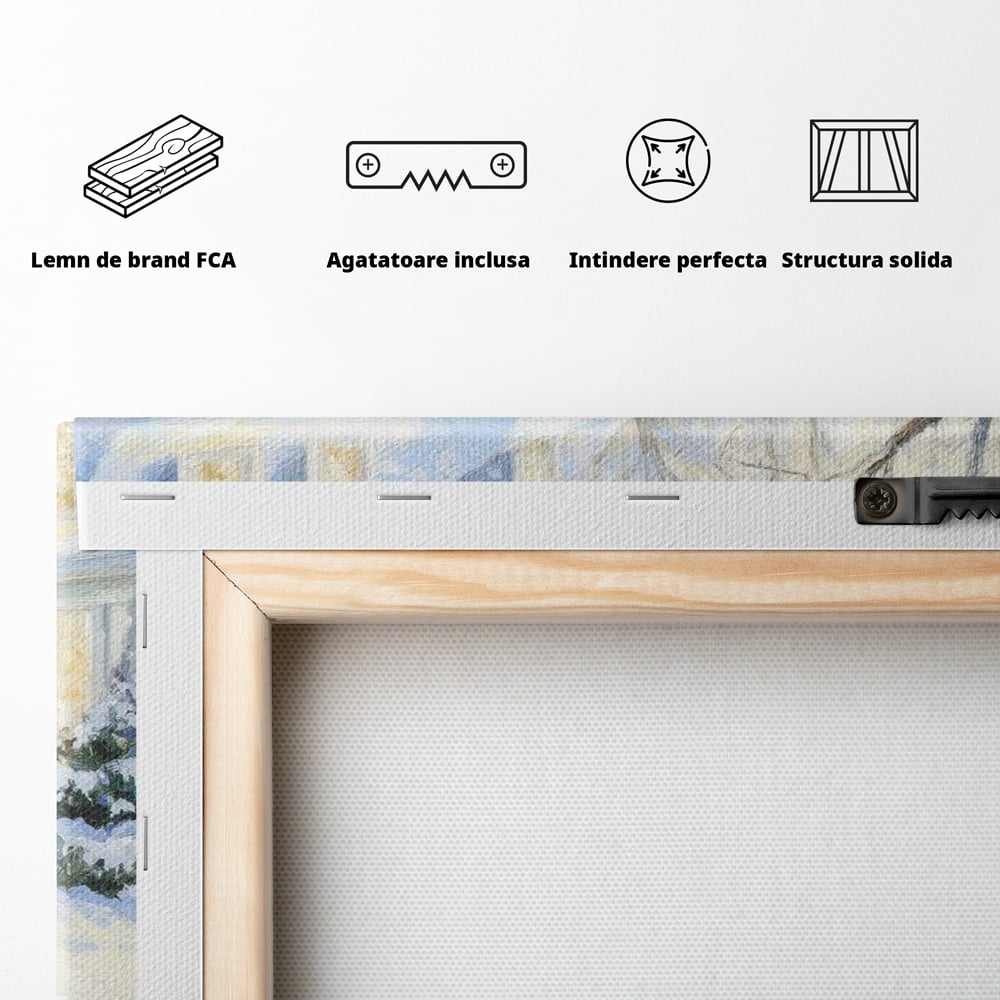 Tablou Canvas Premium LuxCanva® D1027, Masina vintage a Mosului , Pontiac, Masina, Rosie, Iarna, Daruri, Living Room, Culori vibrante