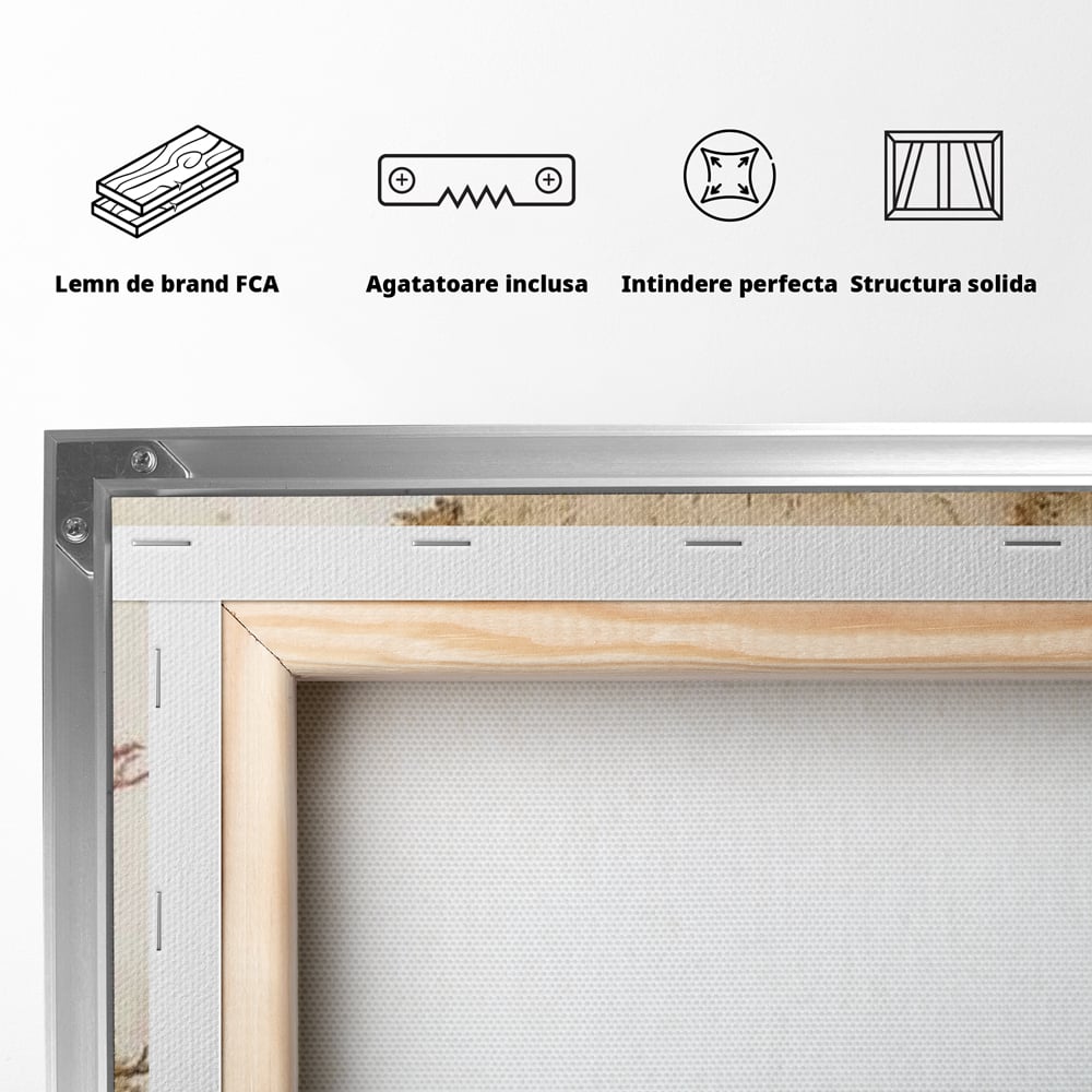 Tablou Canvas Premium LuxCanva® D1030, Prieteni Buni , Ursulet, Plus, Om de Zapada, Prietenie, Imbratisare, Living Room, Culori vibrante