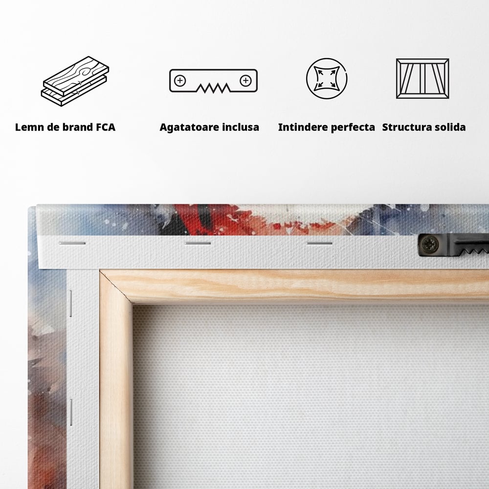 Tablou Canvas Premium, LuxCanva® D1032, Un Batranel numit Craciun ,  Blandete, Privire, Rosu, Ochelari, Portret, Living Room, Culori vibrante