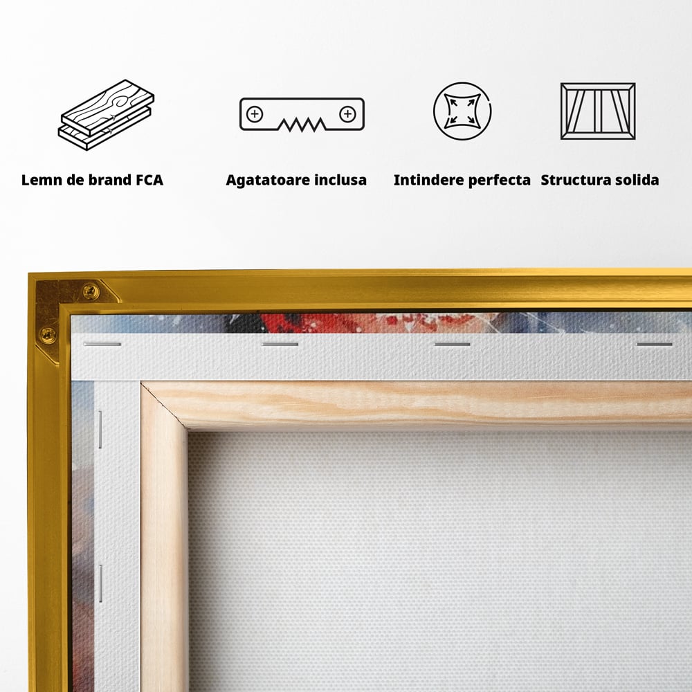 Tablou Canvas Premium, LuxCanva® D1032, Un Batranel numit Craciun ,  Blandete, Privire, Rosu, Ochelari, Portret, Living Room, Culori vibrante