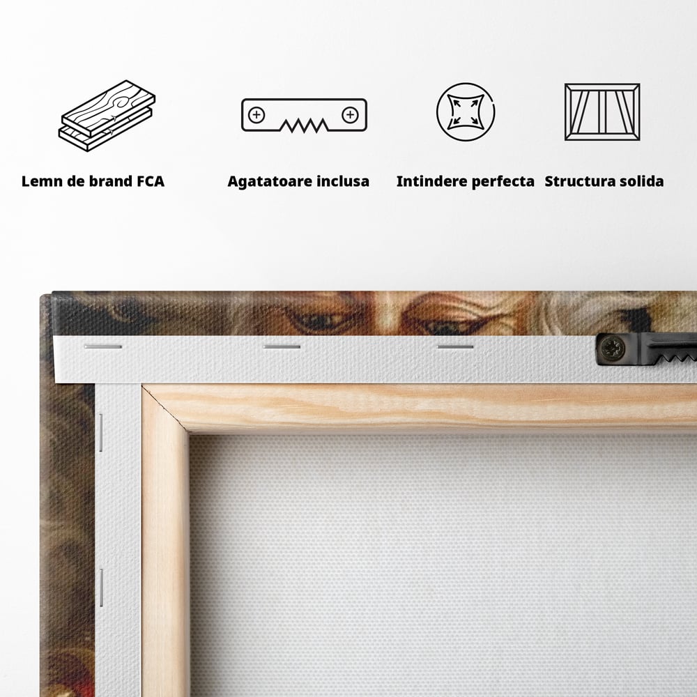 Tablou Canvas Premium LuxCanva® D1035, Zambetul lui Mos Craciun , Barba, Alba, Santa Claus, Bucurie, Zambet, Living Room, Culori vibrante