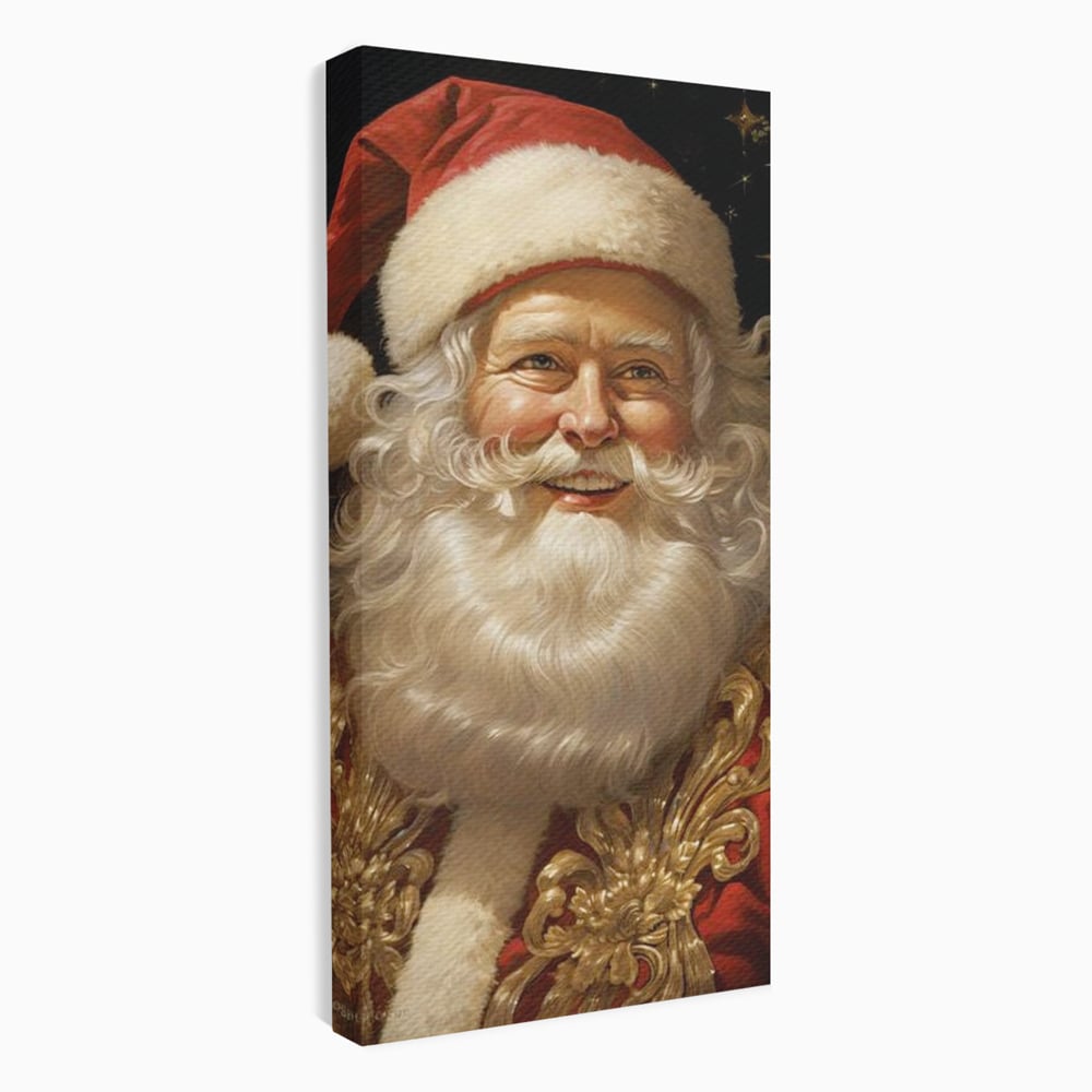 Tablou Canvas Premium LuxCanva® D1035, Zambetul lui Mos Craciun , Barba, Alba, Santa Claus, Bucurie, Zambet, Living Room, Culori vibrante