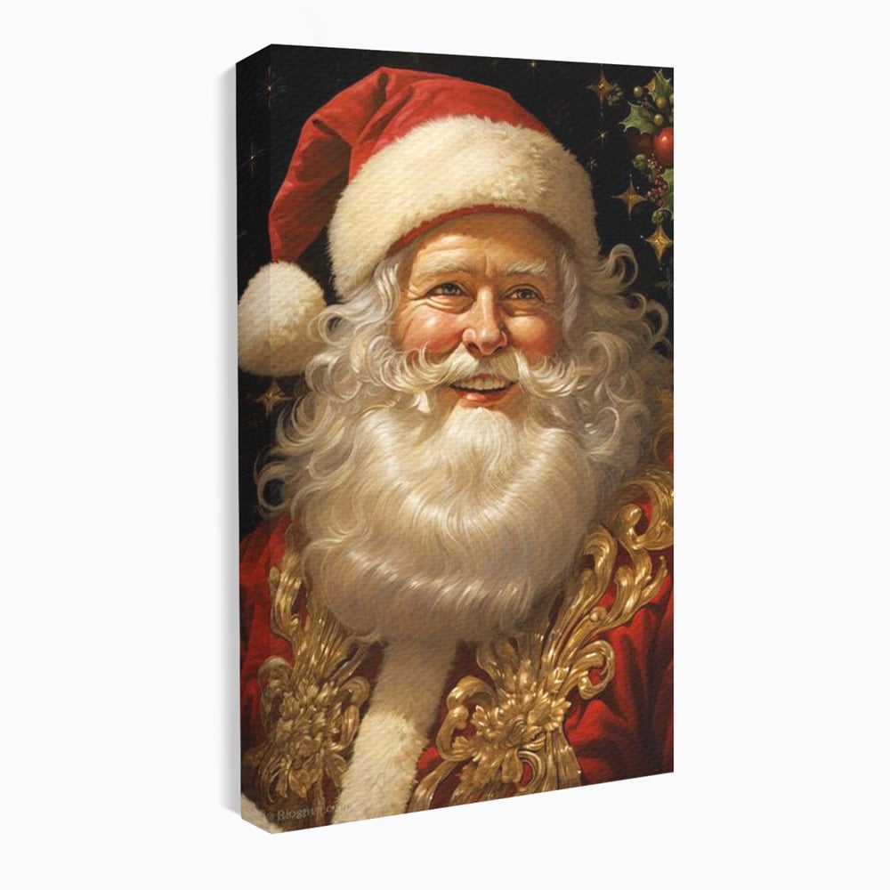 Tablou Canvas Premium LuxCanva® D1035, Zambetul lui Mos Craciun , Barba, Alba, Santa Claus, Bucurie, Zambet, Living Room, Culori vibrante