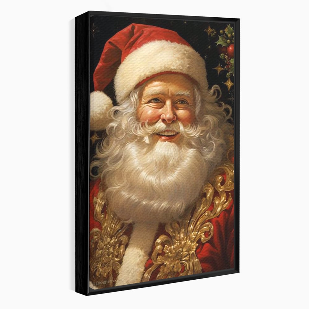 Tablou Canvas Premium LuxCanva® D1035, Zambetul lui Mos Craciun , Barba, Alba, Santa Claus, Bucurie, Zambet, Living Room, Culori vibrante