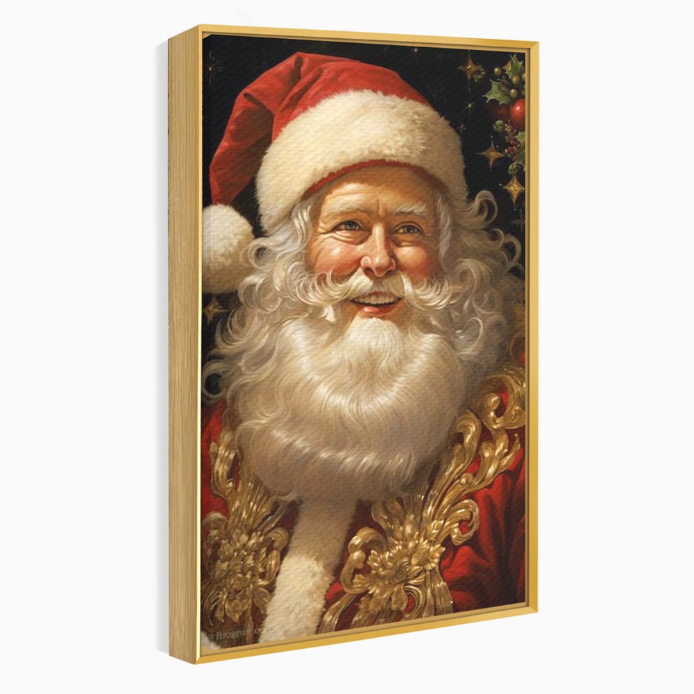 Tablou Canvas Premium LuxCanva® D1035, Zambetul lui Mos Craciun , Barba, Alba, Santa Claus, Bucurie, Zambet, Living Room, Culori vibrante