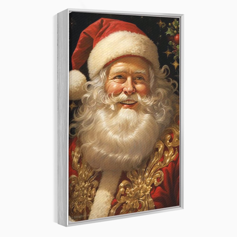Tablou Canvas Premium LuxCanva® D1035, Zambetul lui Mos Craciun , Barba, Alba, Santa Claus, Bucurie, Zambet, Living Room, Culori vibrante