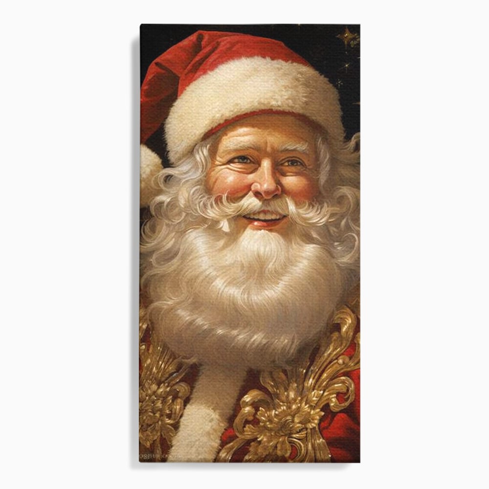 Tablou Canvas Premium LuxCanva® D1035, Zambetul lui Mos Craciun , Barba, Alba, Santa Claus, Bucurie, Zambet, Living Room, Culori vibrante
