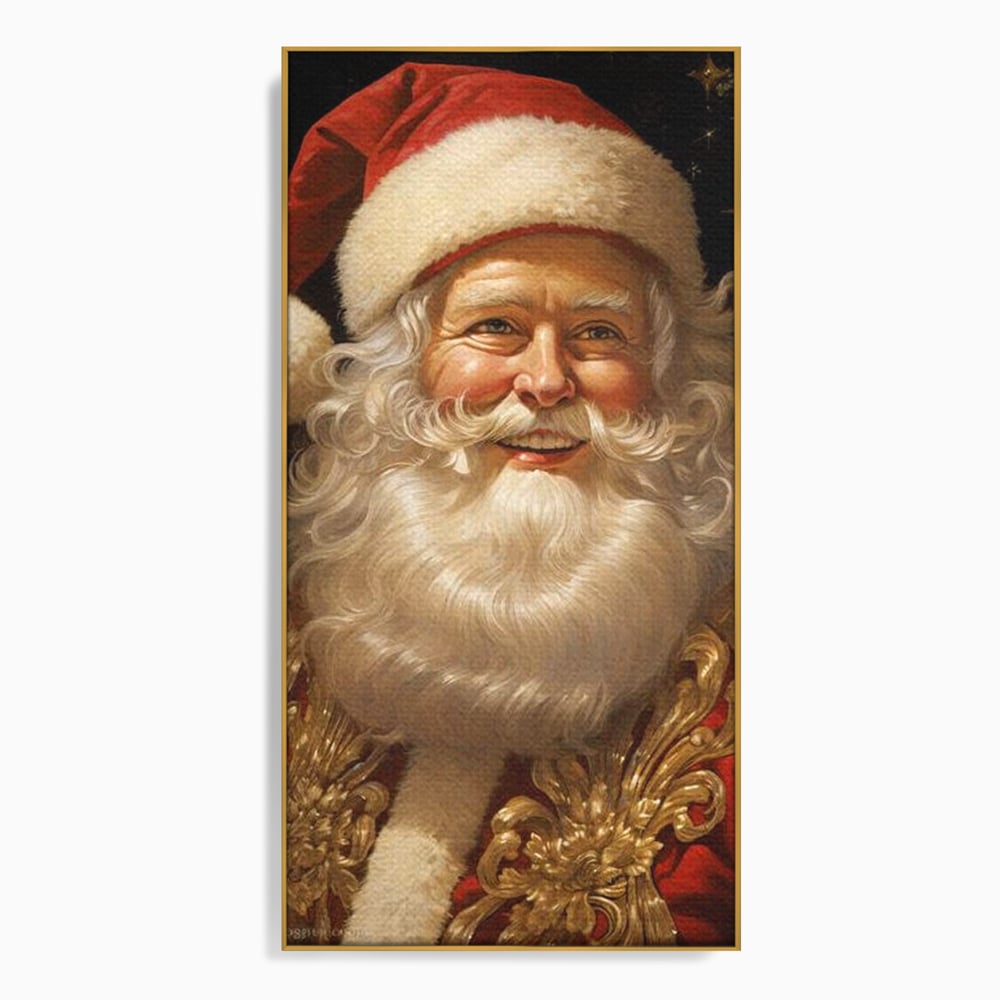 Tablou Canvas Premium LuxCanva® D1035, Zambetul lui Mos Craciun , Barba, Alba, Santa Claus, Bucurie, Zambet, Living Room, Culori vibrante