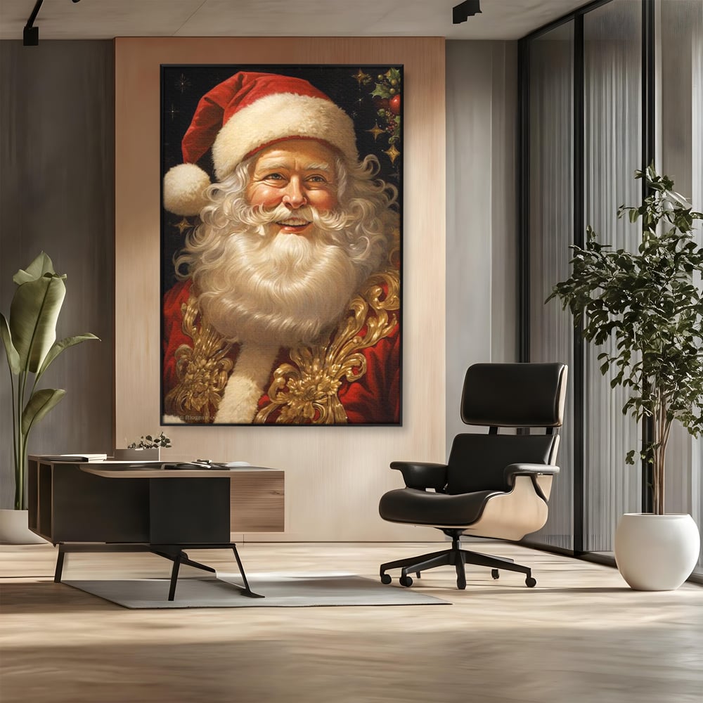 Tablou Canvas Premium LuxCanva® D1035, Zambetul lui Mos Craciun , Barba, Alba, Santa Claus, Bucurie, Zambet, Living Room, Culori vibrante