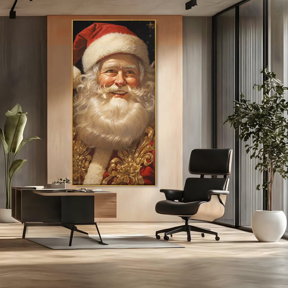 Tablou Canvas Premium LuxCanva® D1035, Zambetul lui Mos Craciun , Barba, Alba, Santa Claus, Bucurie, Zambet, Living Room, Culori vibrante