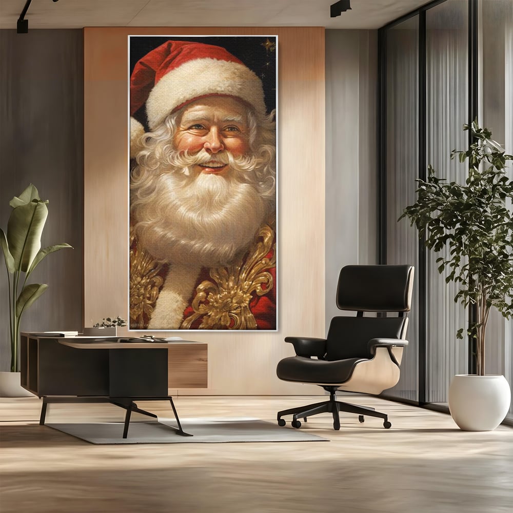 Tablou Canvas Premium LuxCanva® D1035, Zambetul lui Mos Craciun , Barba, Alba, Santa Claus, Bucurie, Zambet, Living Room, Culori vibrante