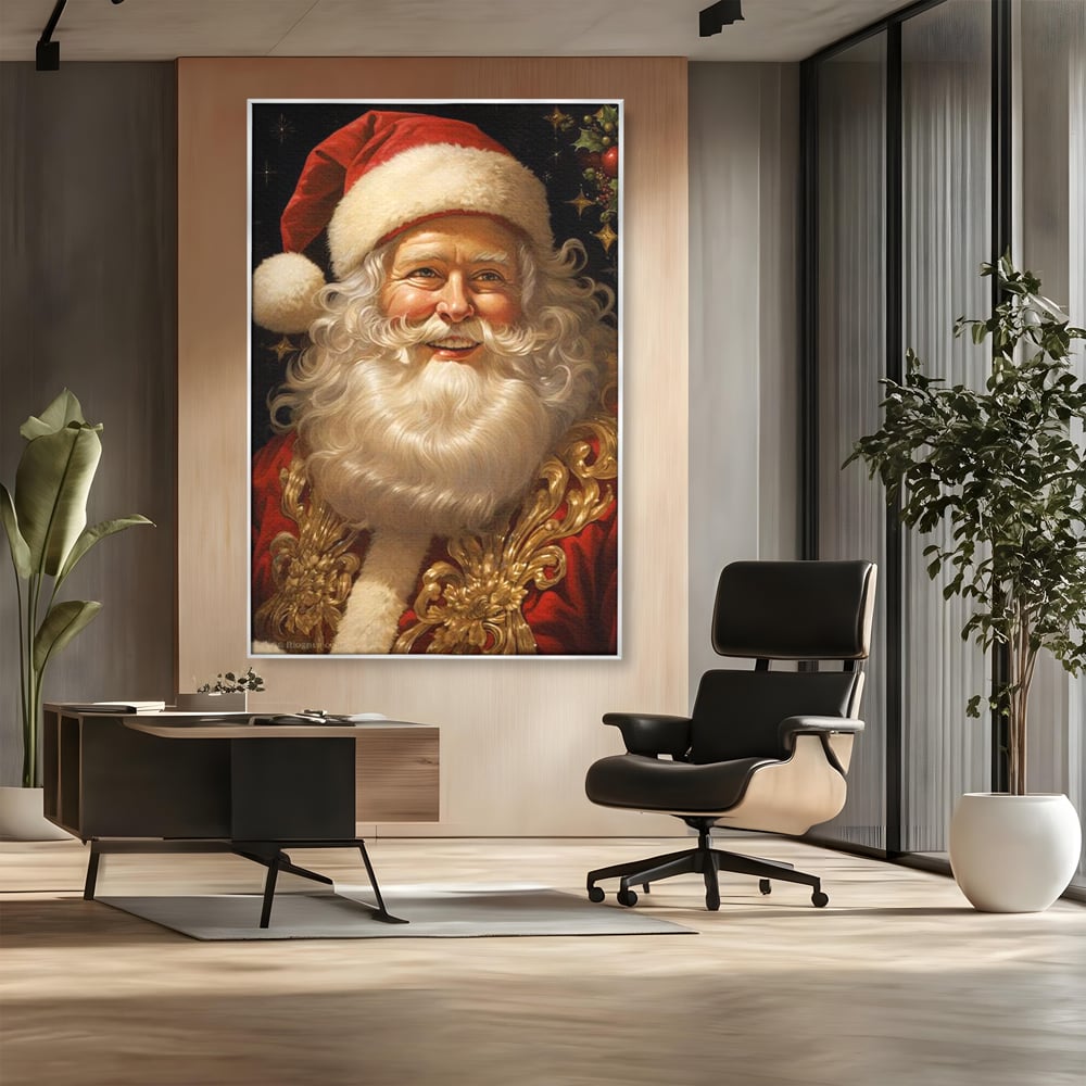Tablou Canvas Premium LuxCanva® D1035, Zambetul lui Mos Craciun , Barba, Alba, Santa Claus, Bucurie, Zambet, Living Room, Culori vibrante