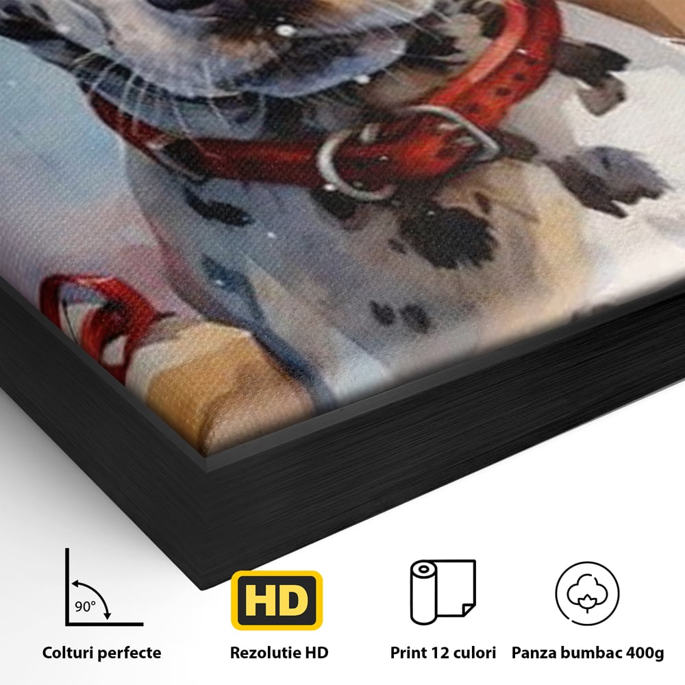 Tablou Canvas Premium LuxCanva® D1036, 101 Dalmatieni , Dalmatian, Desene Animate, Santa Pete, Zgarda, Festiv, Living Room, Culori vibrante
