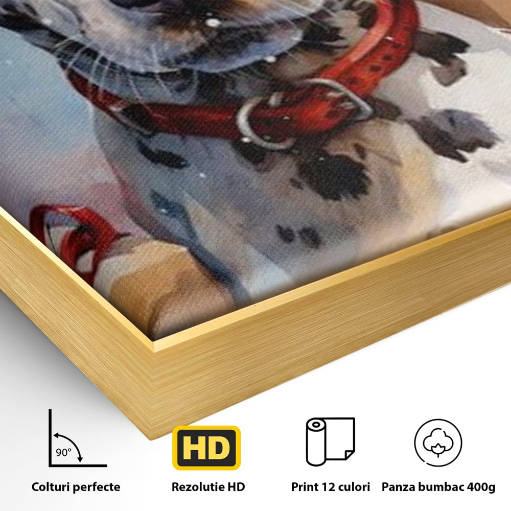 Tablou Canvas Premium LuxCanva® D1036, 101 Dalmatieni , Dalmatian, Desene Animate, Santa Pete, Zgarda, Festiv, Living Room, Culori vibrante