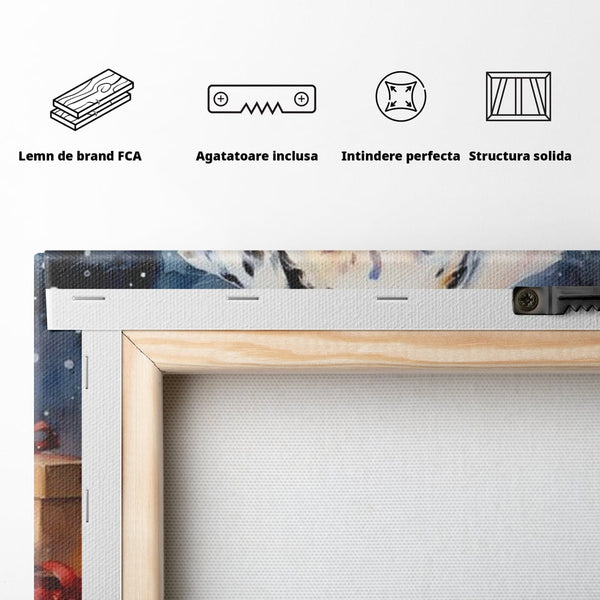 Tablou Canvas Premium LuxCanva® D1036, 101 Dalmatieni , Dalmatian, Desene Animate, Santa Pete, Zgarda, Festiv, Living Room, Culori vibrante