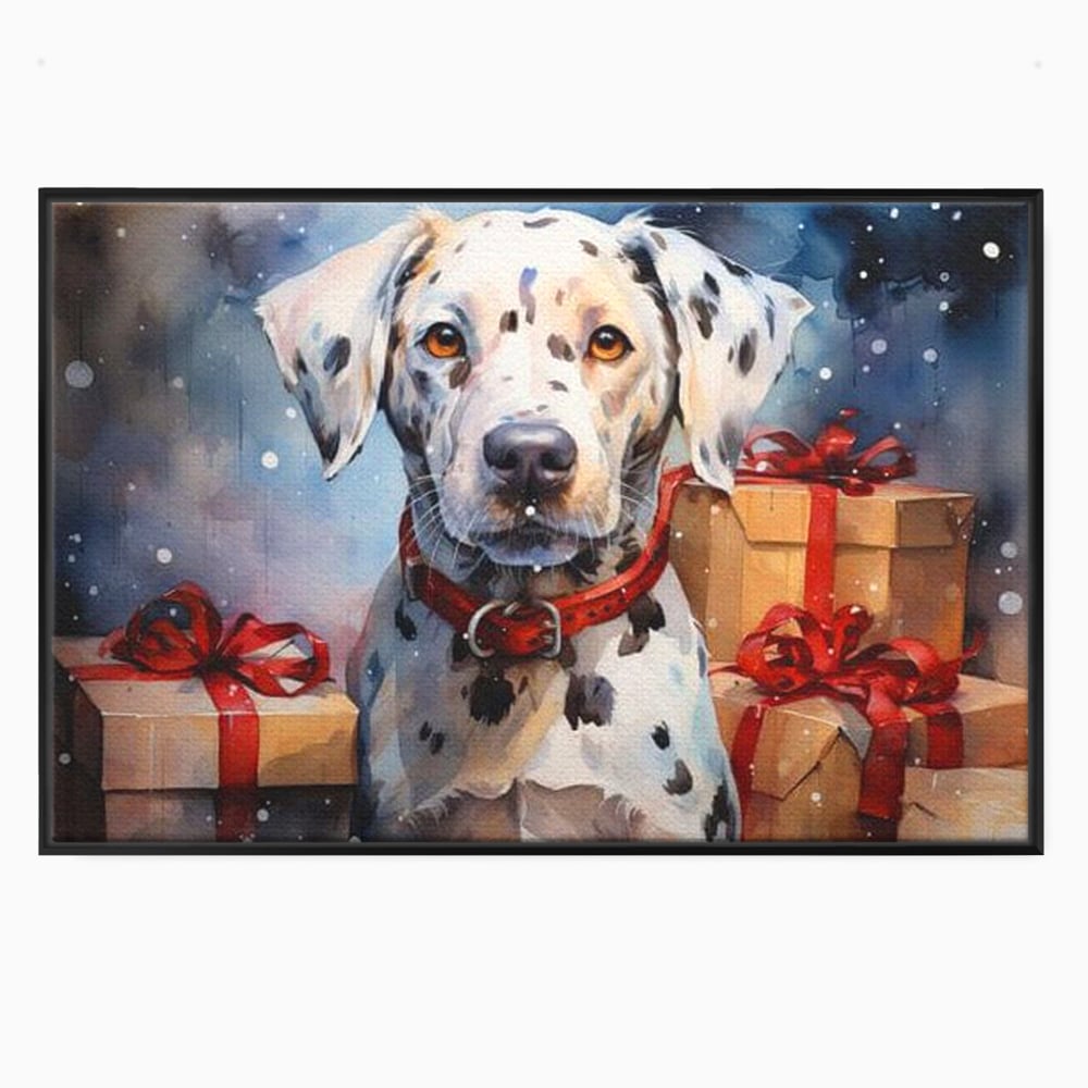 Tablou Canvas Premium LuxCanva® D1036, 101 Dalmatieni , Dalmatian, Desene Animate, Santa Pete, Zgarda, Festiv, Living Room, Culori vibrante