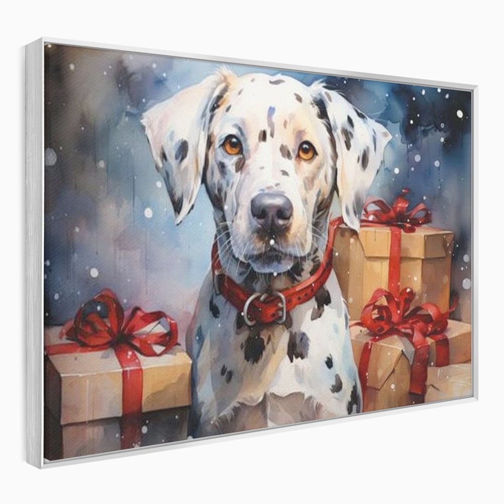 Tablou Canvas Premium LuxCanva® D1036, 101 Dalmatieni , Dalmatian, Desene Animate, Santa Pete, Zgarda, Festiv, Living Room, Culori vibrante