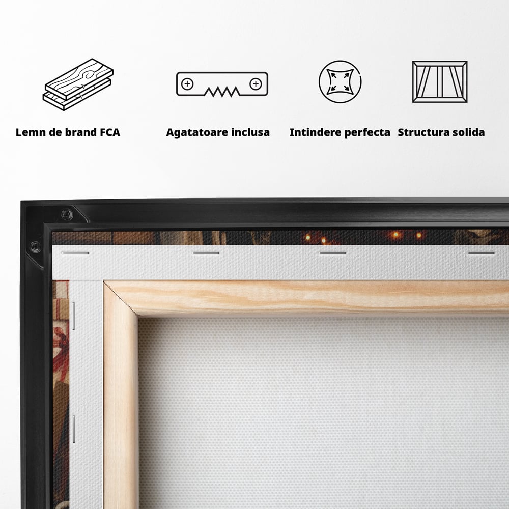 Tablou Canvas Premium LuxCanva® D1037, Craciunul Ursuletilor Polari , Ursi, Polari, Asteptare, Polul Nord, Festiv, Living Room, Culori vibrante