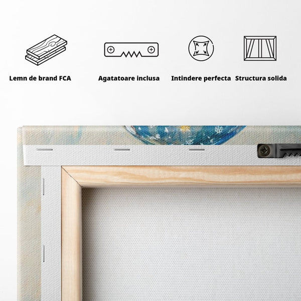 Tablou Canvas Premium LuxCanva® D1038, Bradul din Globul Fermecat , Glob, Brad, Decoratiune, Auriu, Muzical, Living Room, Culori vibrante