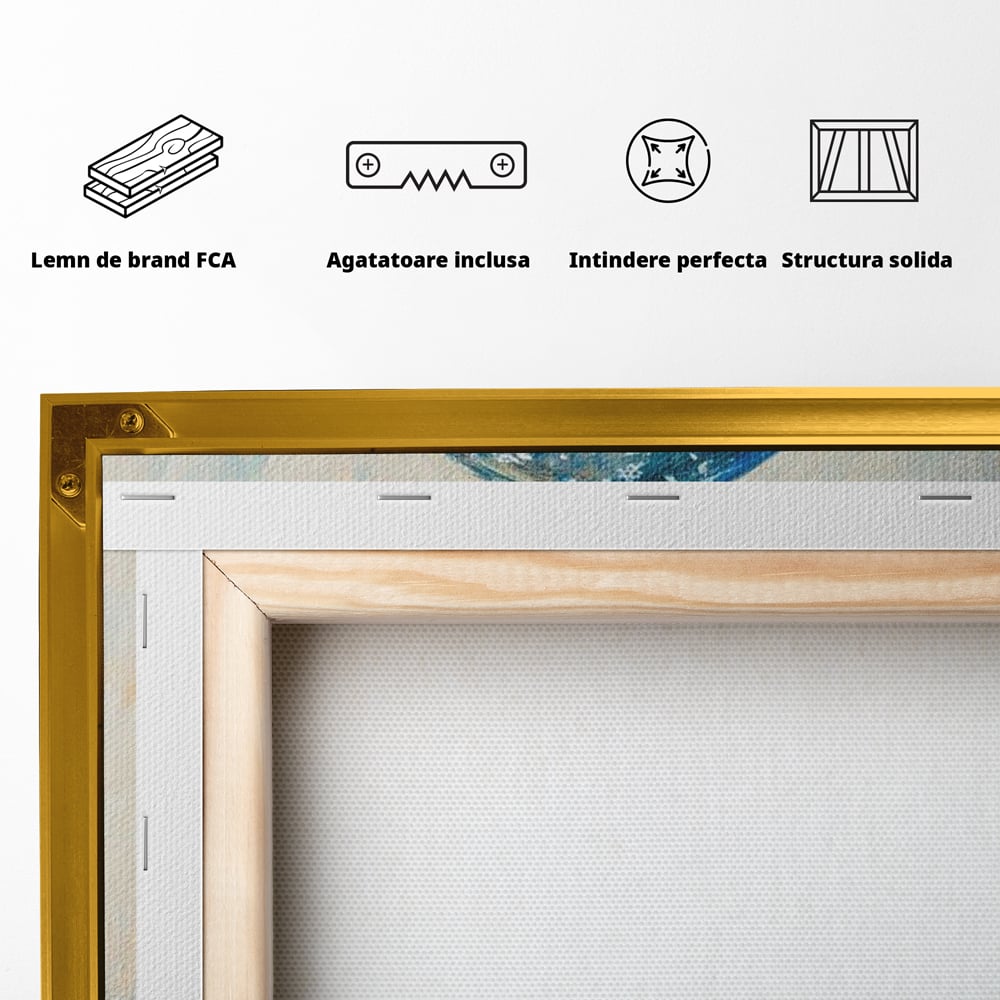 Tablou Canvas Premium LuxCanva® D1038, Bradul din Globul Fermecat , Glob, Brad, Decoratiune, Auriu, Muzical, Living Room, Culori vibrante