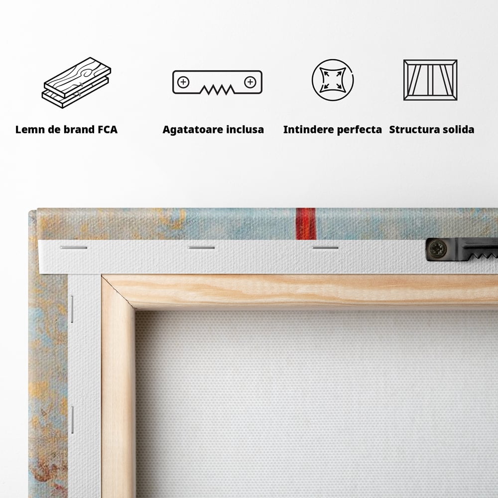 Tablou Canvas Premium LuxCanva® D1039, Clopotelul Muzical , Clopot, Brad, Decoratiune, Auriu, Muzical, Colindat, Living Room, Culori vibrante