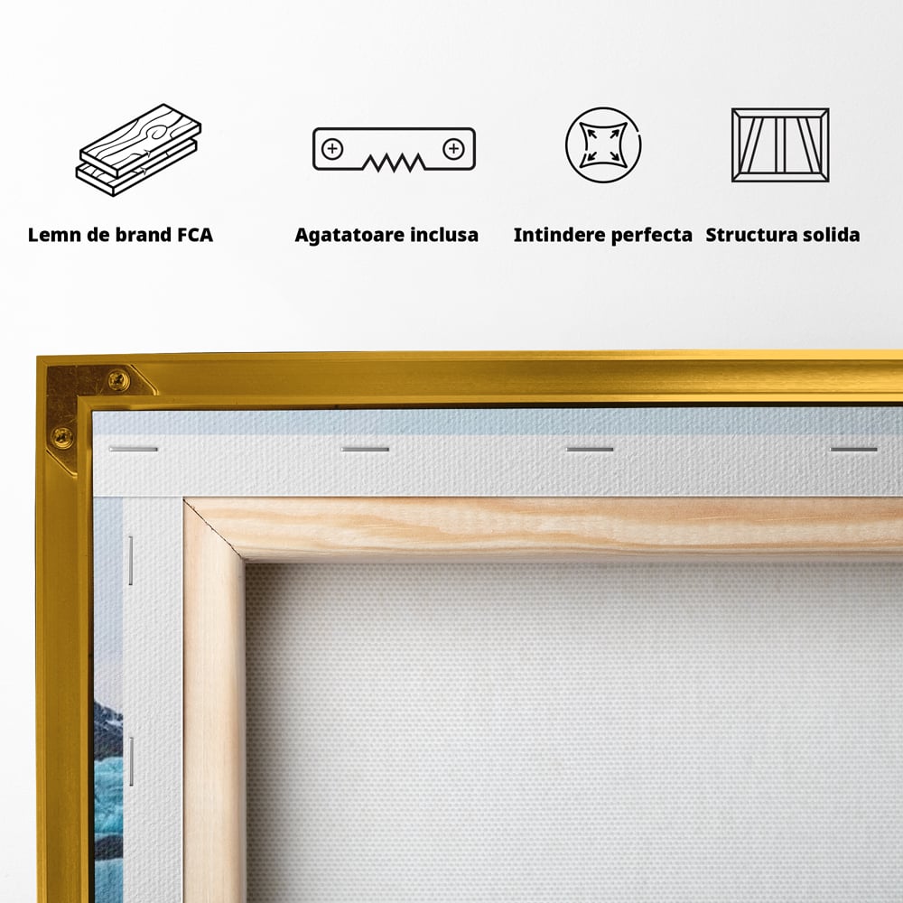 Tablou Canvas Premium LuxCanva® D1042, Peisaj Glaciar , Inghet, Stanci, Mare, Ger, Iarna, Living Room, Culori vibrante