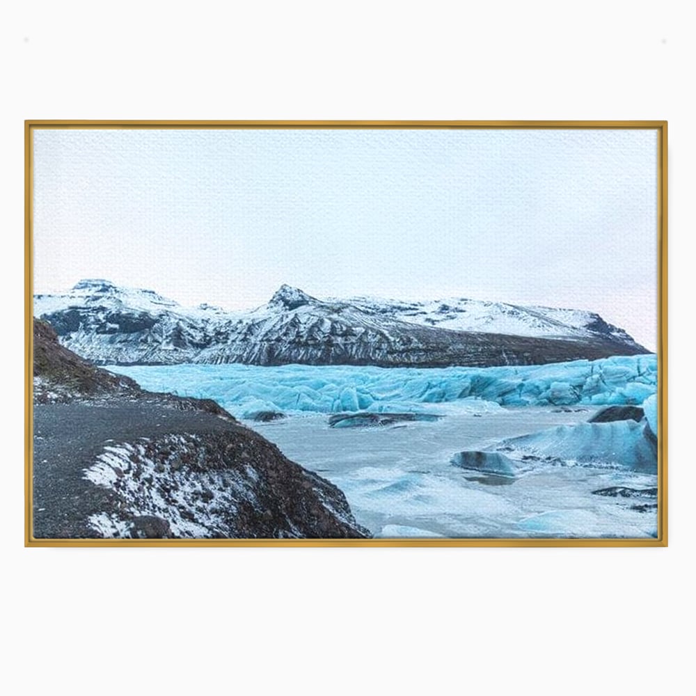 Tablou Canvas Premium LuxCanva® D1042, Peisaj Glaciar , Inghet, Stanci, Mare, Ger, Iarna, Living Room, Culori vibrante
