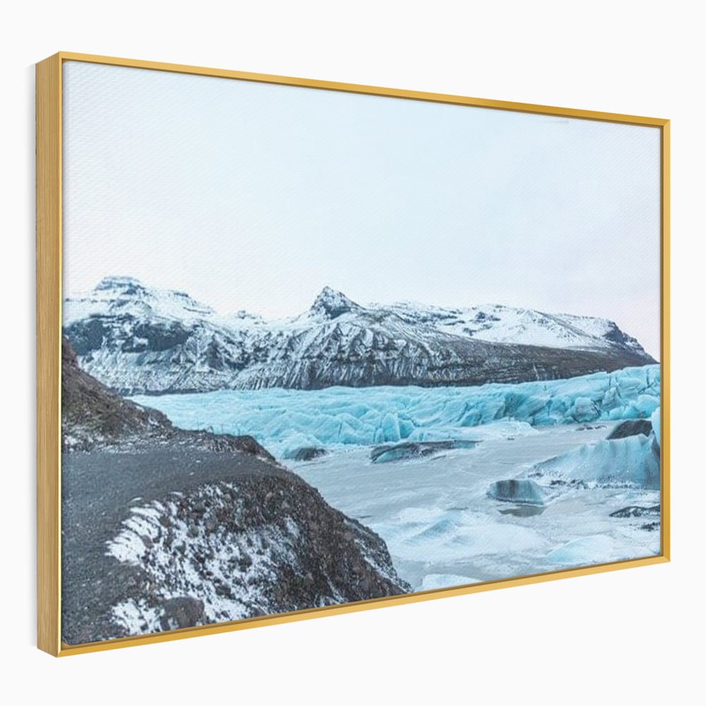 Tablou Canvas Premium LuxCanva® D1042, Peisaj Glaciar , Inghet, Stanci, Mare, Ger, Iarna, Living Room, Culori vibrante