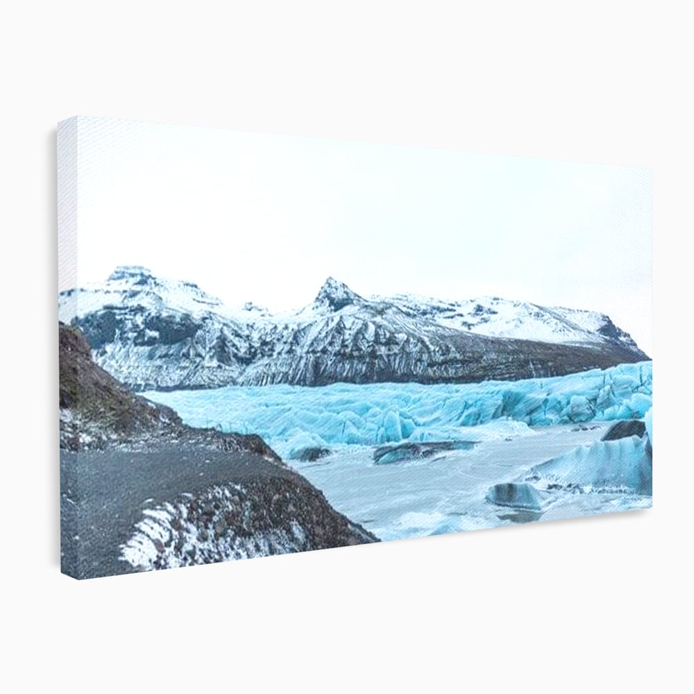 Tablou Canvas Premium LuxCanva® D1042, Peisaj Glaciar , Inghet, Stanci, Mare, Ger, Iarna, Living Room, Culori vibrante