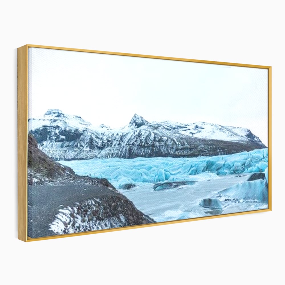 Tablou Canvas Premium LuxCanva® D1042, Peisaj Glaciar , Inghet, Stanci, Mare, Ger, Iarna, Living Room, Culori vibrante