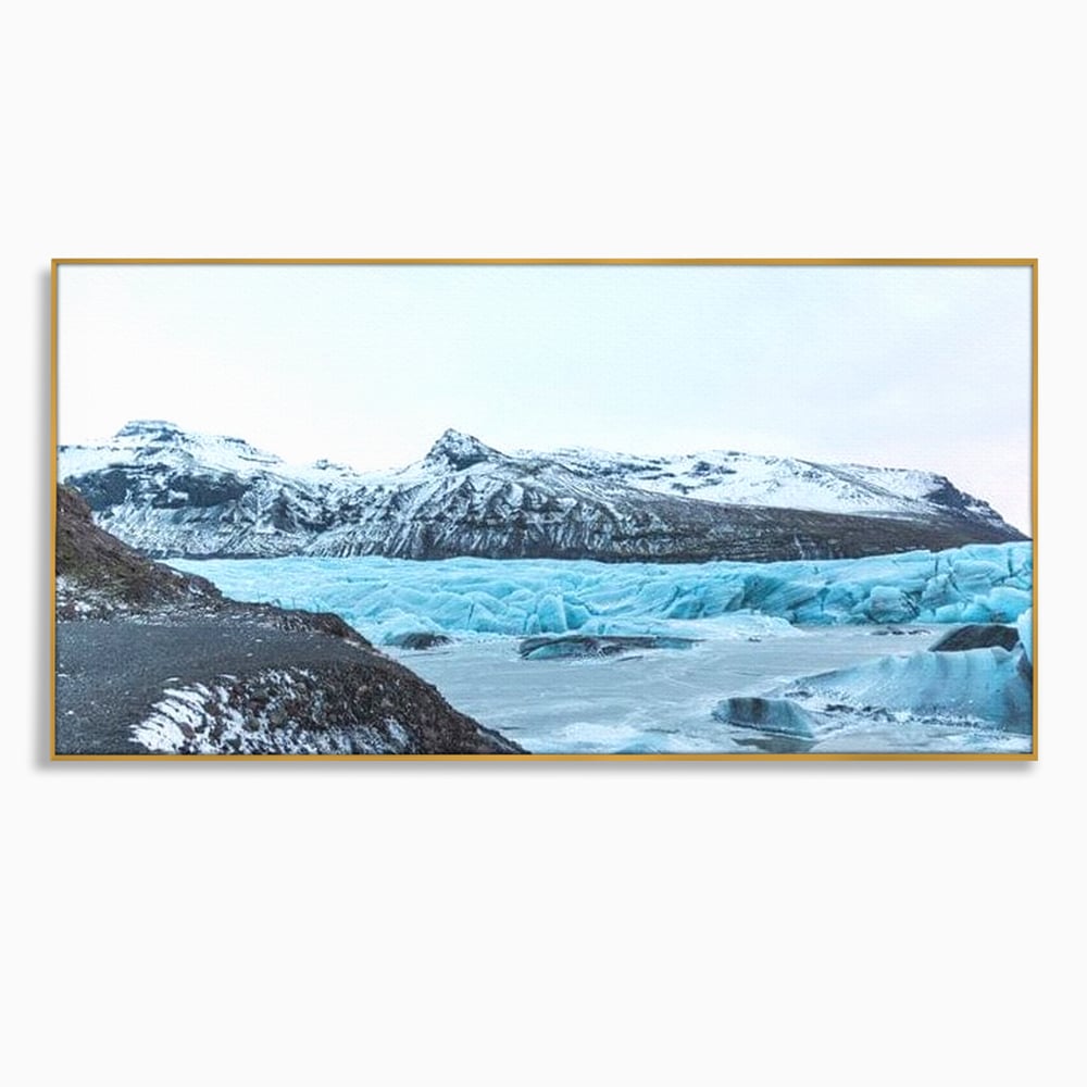 Tablou Canvas Premium LuxCanva® D1042, Peisaj Glaciar , Inghet, Stanci, Mare, Ger, Iarna, Living Room, Culori vibrante