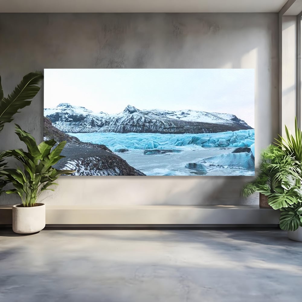 Tablou Canvas Premium LuxCanva® D1042, Peisaj Glaciar , Inghet, Stanci, Mare, Ger, Iarna, Living Room, Culori vibrante