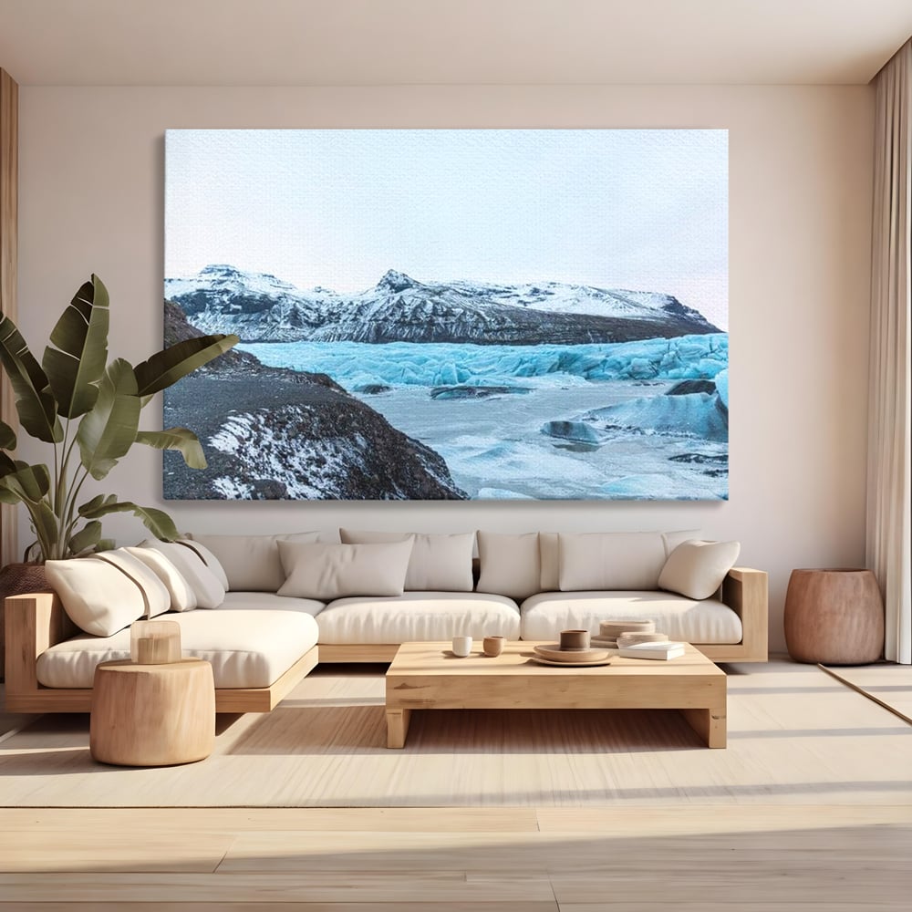 Tablou Canvas Premium LuxCanva® D1042, Peisaj Glaciar , Inghet, Stanci, Mare, Ger, Iarna, Living Room, Culori vibrante