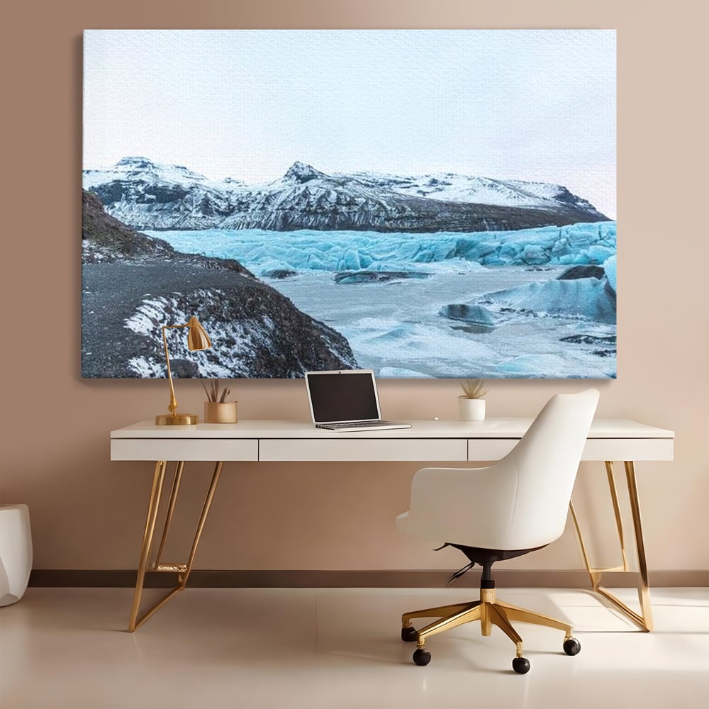 Tablou Canvas Premium LuxCanva® D1042, Peisaj Glaciar , Inghet, Stanci, Mare, Ger, Iarna, Living Room, Culori vibrante