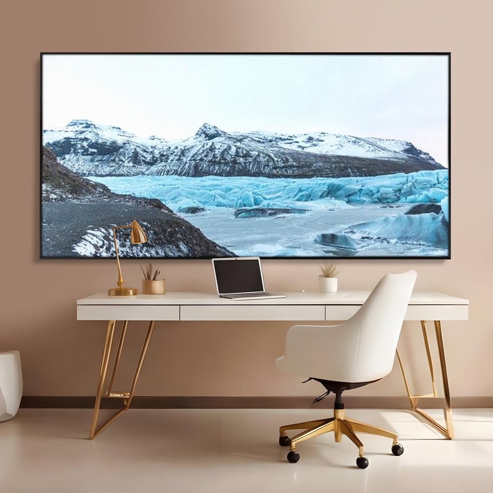 Tablou Canvas Premium LuxCanva® D1042, Peisaj Glaciar , Inghet, Stanci, Mare, Ger, Iarna, Living Room, Culori vibrante