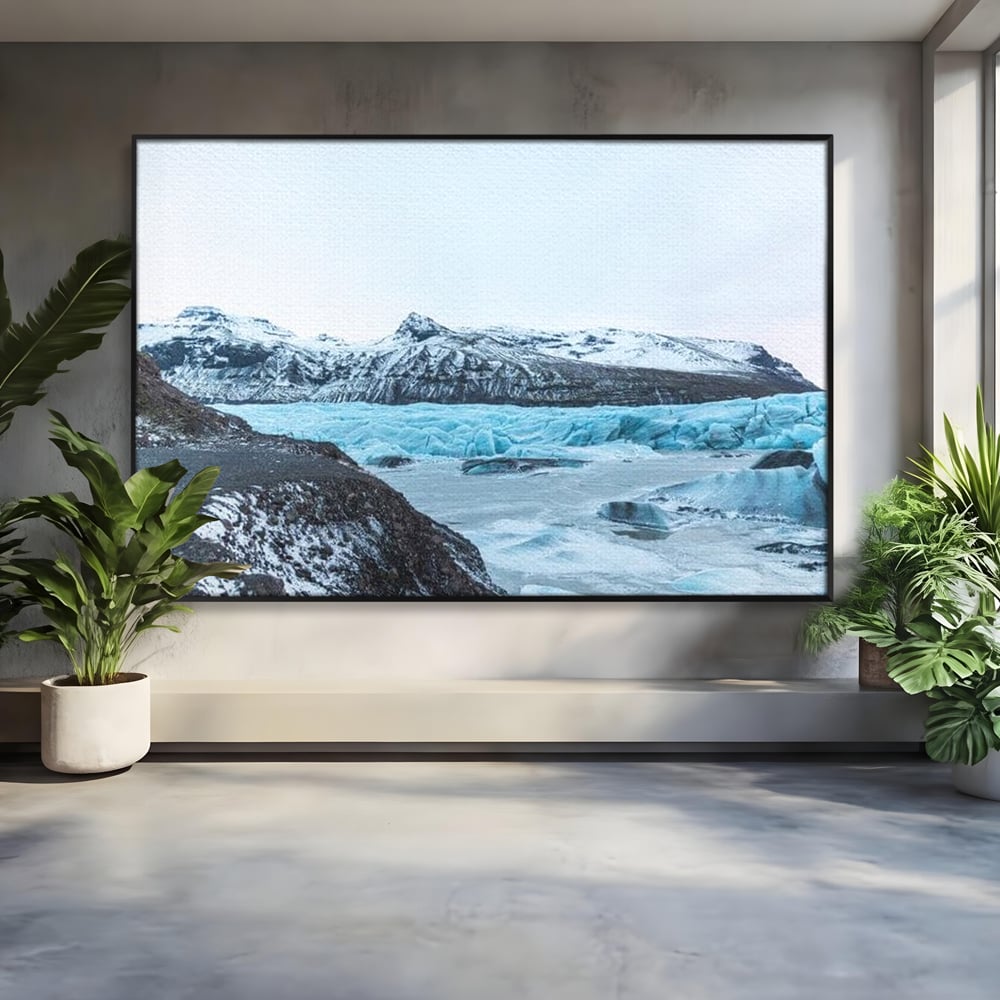 Tablou Canvas Premium LuxCanva® D1042, Peisaj Glaciar , Inghet, Stanci, Mare, Ger, Iarna, Living Room, Culori vibrante
