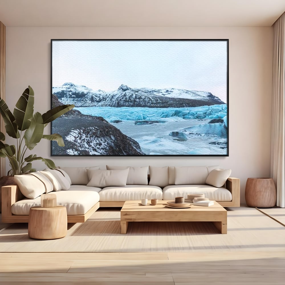 Tablou Canvas Premium LuxCanva® D1042, Peisaj Glaciar , Inghet, Stanci, Mare, Ger, Iarna, Living Room, Culori vibrante