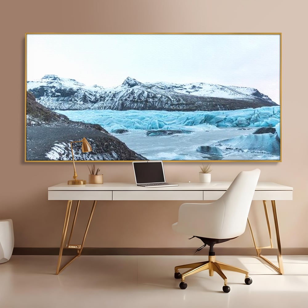 Tablou Canvas Premium LuxCanva® D1042, Peisaj Glaciar , Inghet, Stanci, Mare, Ger, Iarna, Living Room, Culori vibrante
