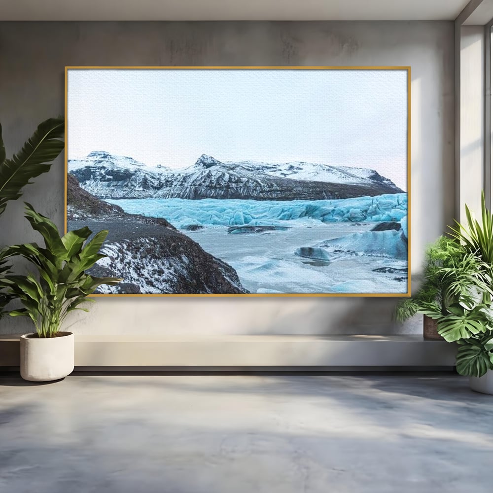 Tablou Canvas Premium LuxCanva® D1042, Peisaj Glaciar , Inghet, Stanci, Mare, Ger, Iarna, Living Room, Culori vibrante