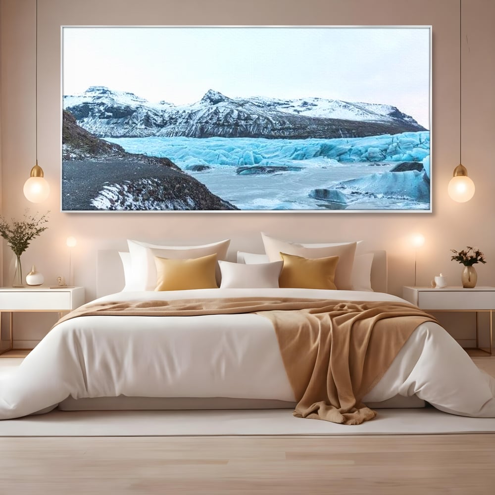 Tablou Canvas Premium LuxCanva® D1042, Peisaj Glaciar , Inghet, Stanci, Mare, Ger, Iarna, Living Room, Culori vibrante