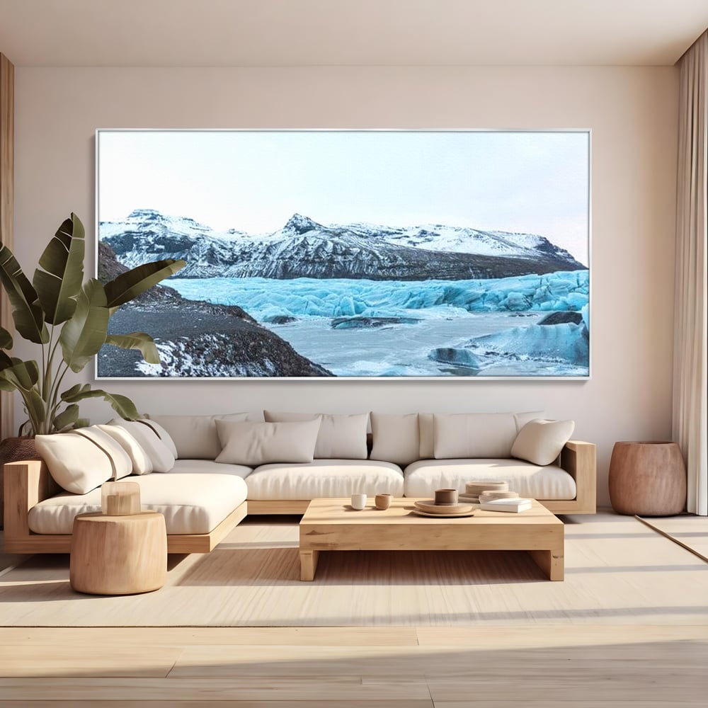 Tablou Canvas Premium LuxCanva® D1042, Peisaj Glaciar , Inghet, Stanci, Mare, Ger, Iarna, Living Room, Culori vibrante