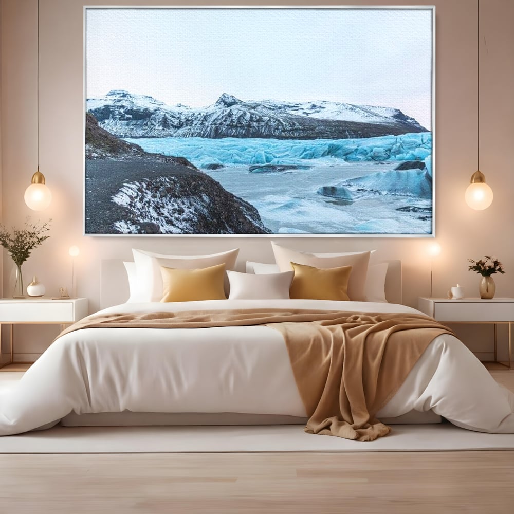 Tablou Canvas Premium LuxCanva® D1042, Peisaj Glaciar , Inghet, Stanci, Mare, Ger, Iarna, Living Room, Culori vibrante