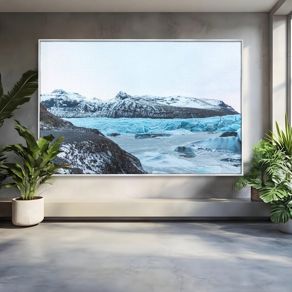 Tablou Canvas Premium LuxCanva® D1042, Peisaj Glaciar , Inghet, Stanci, Mare, Ger, Iarna, Living Room, Culori vibrante