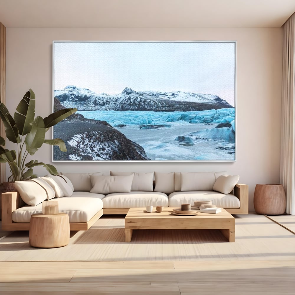 Tablou Canvas Premium LuxCanva® D1042, Peisaj Glaciar , Inghet, Stanci, Mare, Ger, Iarna, Living Room, Culori vibrante
