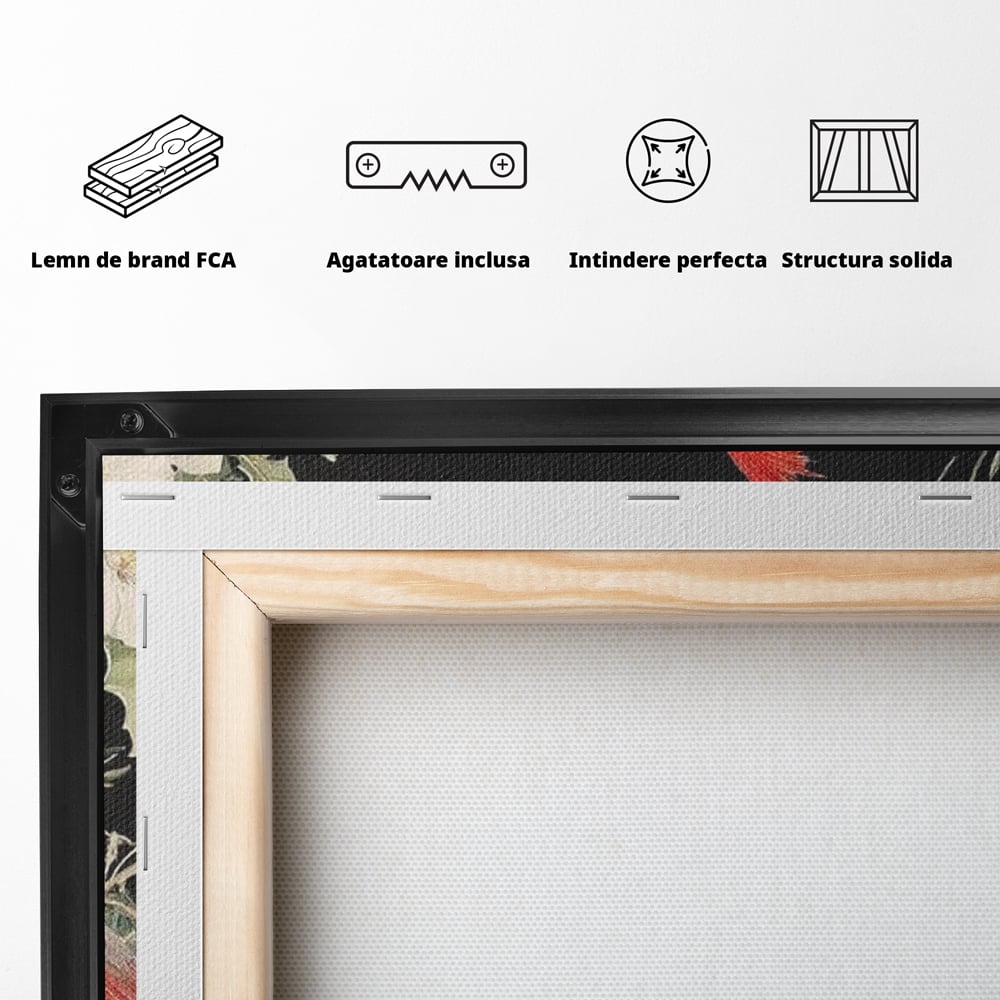 Tablou Canvas Premium LuxCanva® D1043, Cardinali in Pacea Iernii , Cardinali, Rosu, Dragoste, Pereche, Iarna, Living Room, Culori vibrante
