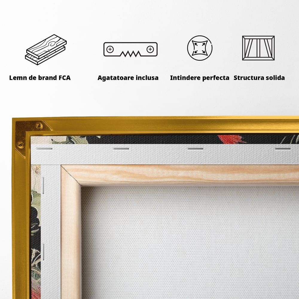 Tablou Canvas Premium LuxCanva® D1043, Cardinali in Pacea Iernii , Cardinali, Rosu, Dragoste, Pereche, Iarna, Living Room, Culori vibrante