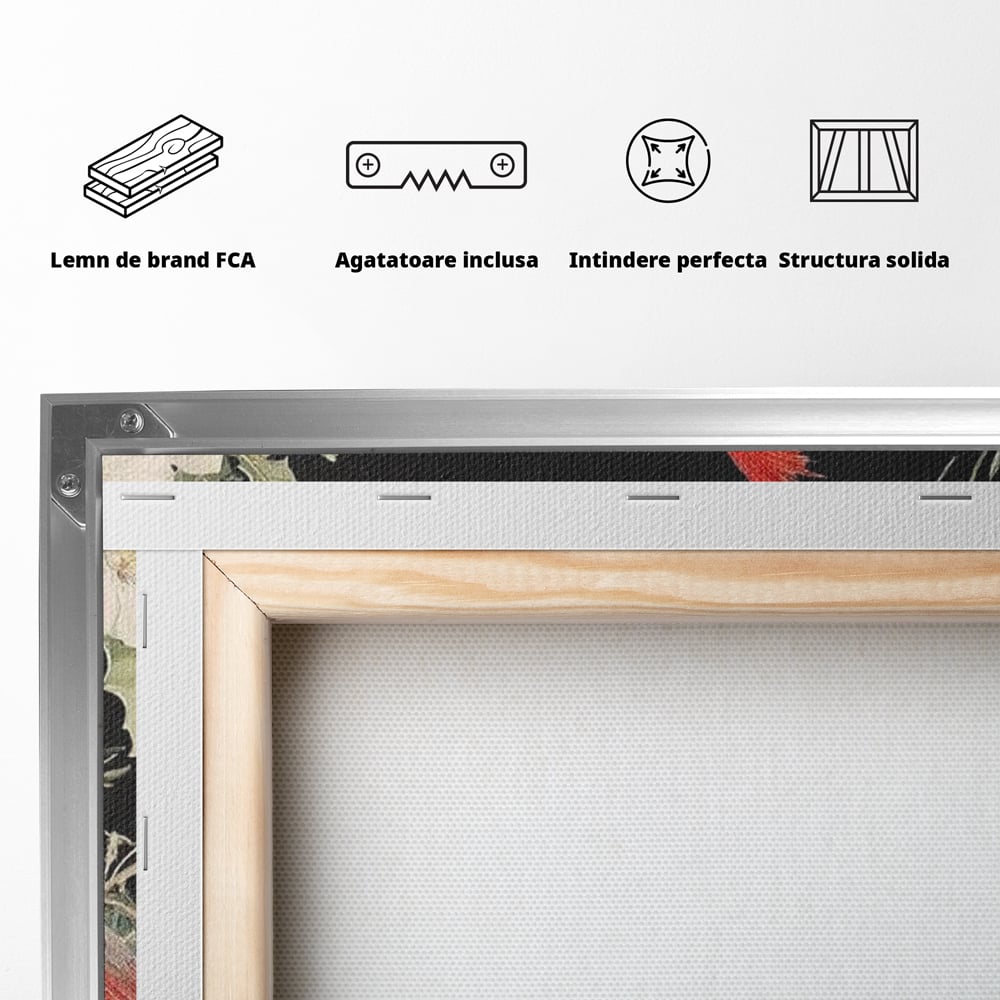 Tablou Canvas Premium LuxCanva® D1043, Cardinali in Pacea Iernii , Cardinali, Rosu, Dragoste, Pereche, Iarna, Living Room, Culori vibrante