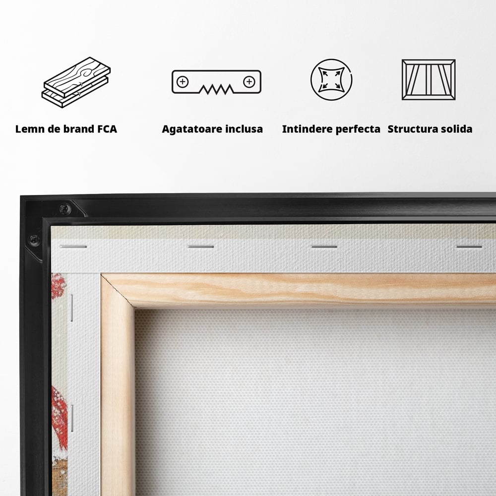 Tablou Canvas Premium LuxCanva® D1045, Moda Iernii pentru Inaripati , Vrabiute, Iarna, Prieteni, Zapada, Discutii, Living Room, Culori vibrante