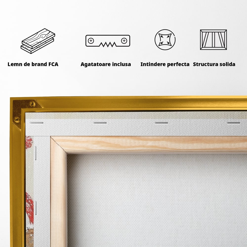 Tablou Canvas Premium LuxCanva® D1045, Moda Iernii pentru Inaripati , Vrabiute, Iarna, Prieteni, Zapada, Discutii, Living Room, Culori vibrante